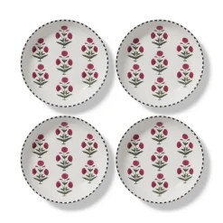 Hot Good Earth Blooming Poppies Pasta Plate Set Tableware