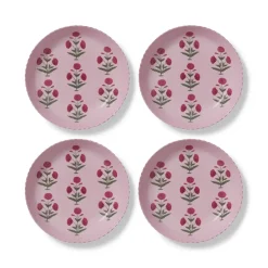 Hot Good Earth Blooming Poppies Pasta Plate Set Tableware