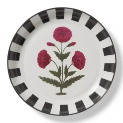 Outlet Good Earth Blooming Poppies Bordered Round Serving Dish Tableware