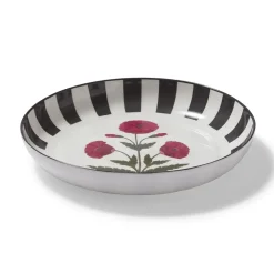 Outlet Good Earth Blooming Poppies Bordered Round Serving Dish Tableware