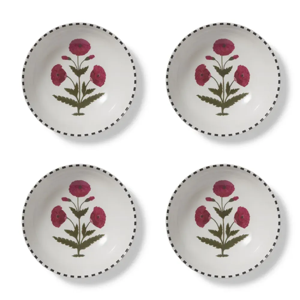 Online Good Earth Blooming Poppies Small Bowl Set Tableware