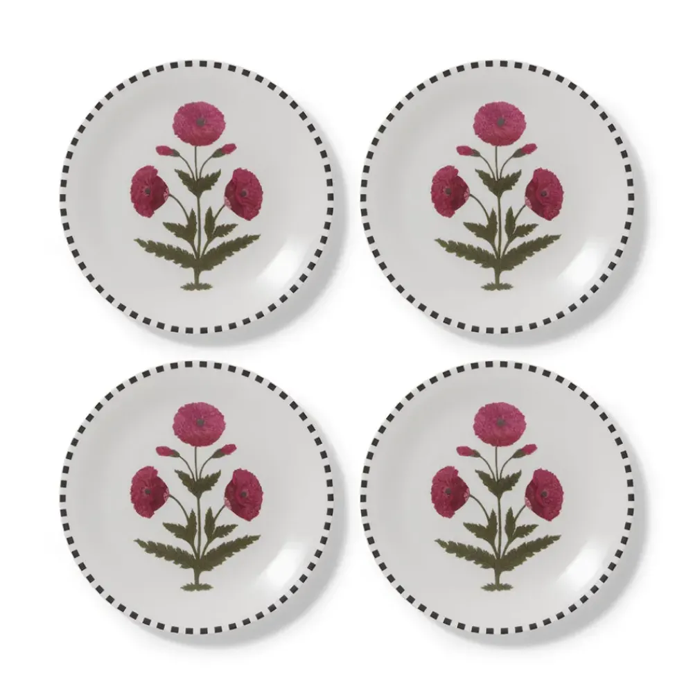 Hot Good Earth Blooming Poppies Salad Plate Set Tableware