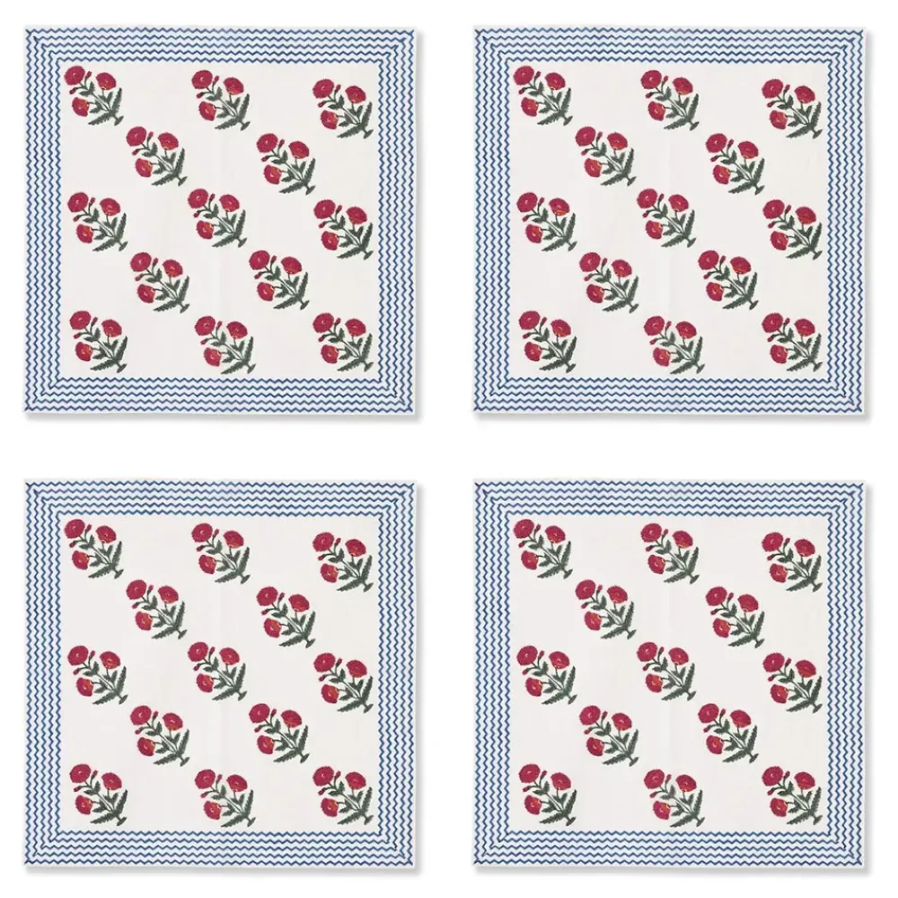 Outlet Good Earth Blooming Poppies Napkin Set Tableware