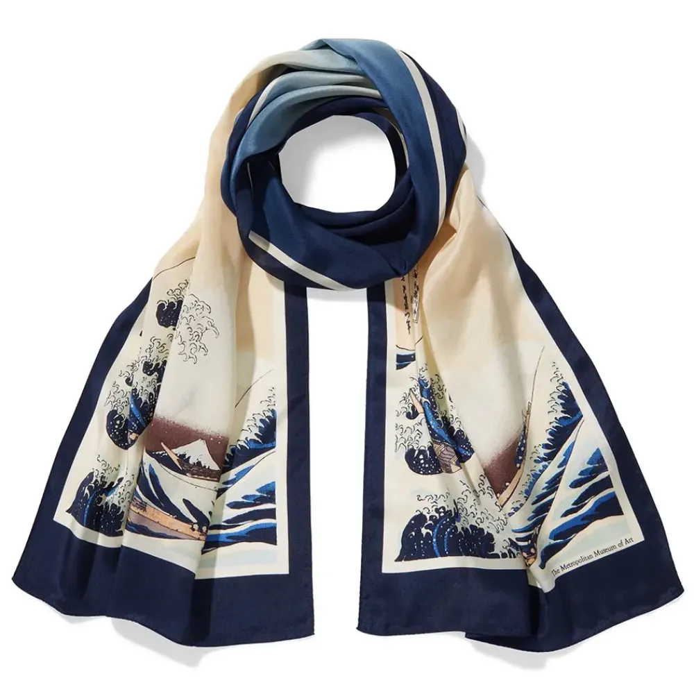 Fashion Hokusai Great Wave Oblong Silk Scarf Scarves & Wraps