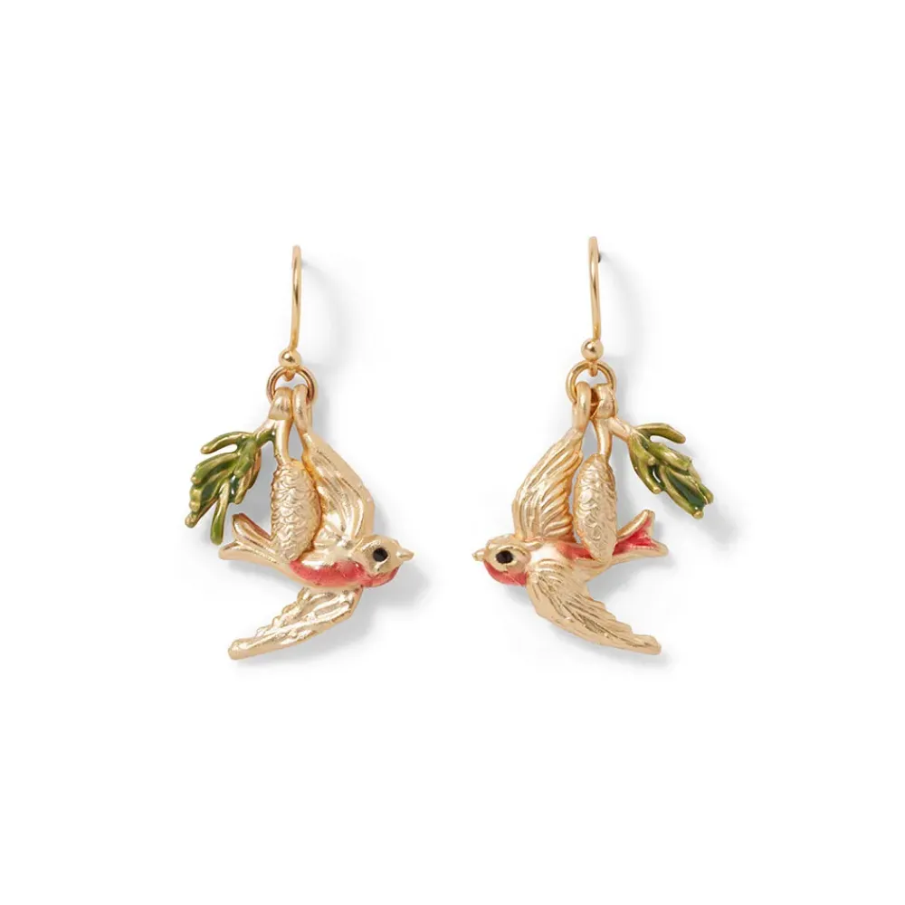 Hot Holiday Birds Earrings Earrings