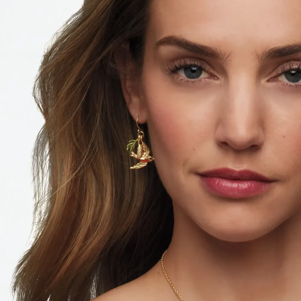 Hot Holiday Birds Earrings Earrings