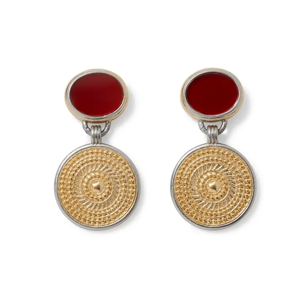 Sale Islamic Medallion Carnelian Drop Earrings Earrings