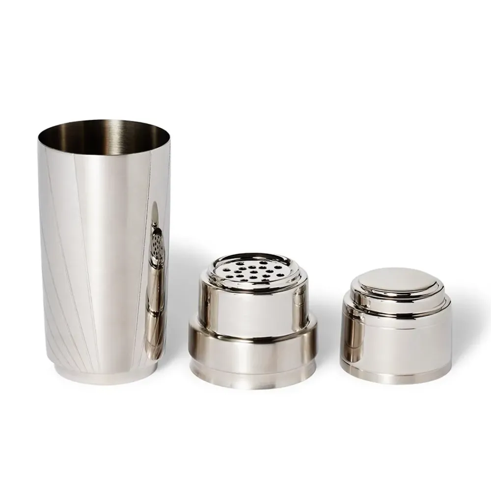 New Italian Armor Etched Stainless Steel Cocktail Shaker Tableware