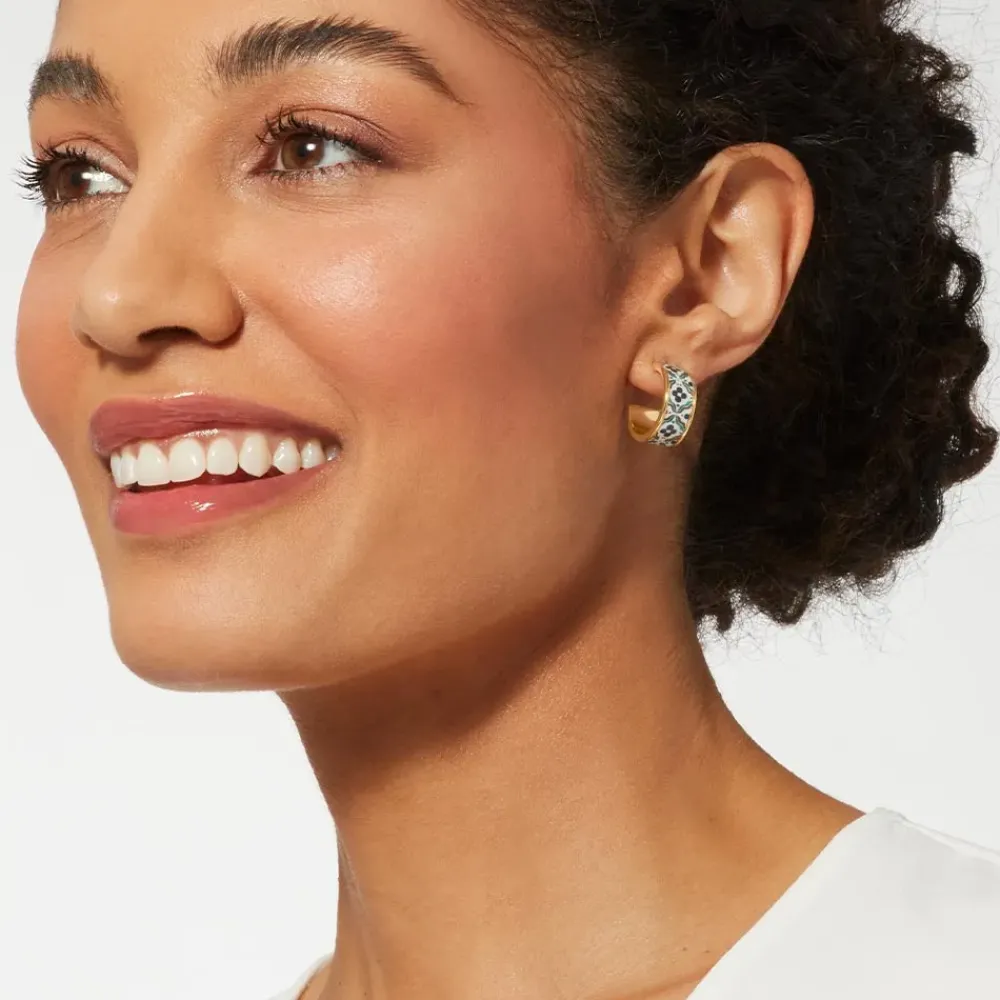 Best Iznik Cintamani Enamel Hoop Earrings Earrings