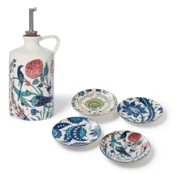 Fashion Iznik Garden Oil Cruet And Dipping Bowl Set Tableware