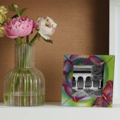 Best Louis C. Tiffany Favrile Flower Square Glass Frame Decorative Accents