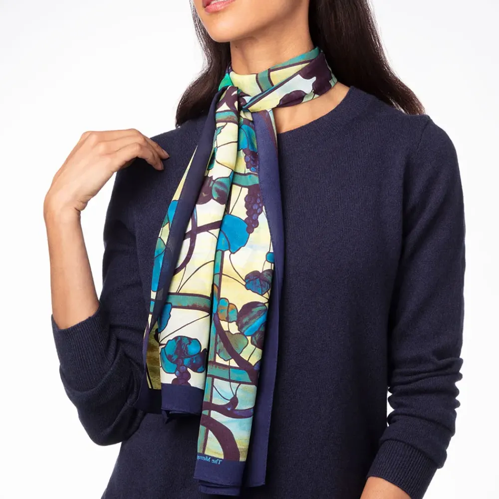 New Louis C. Tiffany Grapevine Oblong Silk Scarf Scarves & Wraps