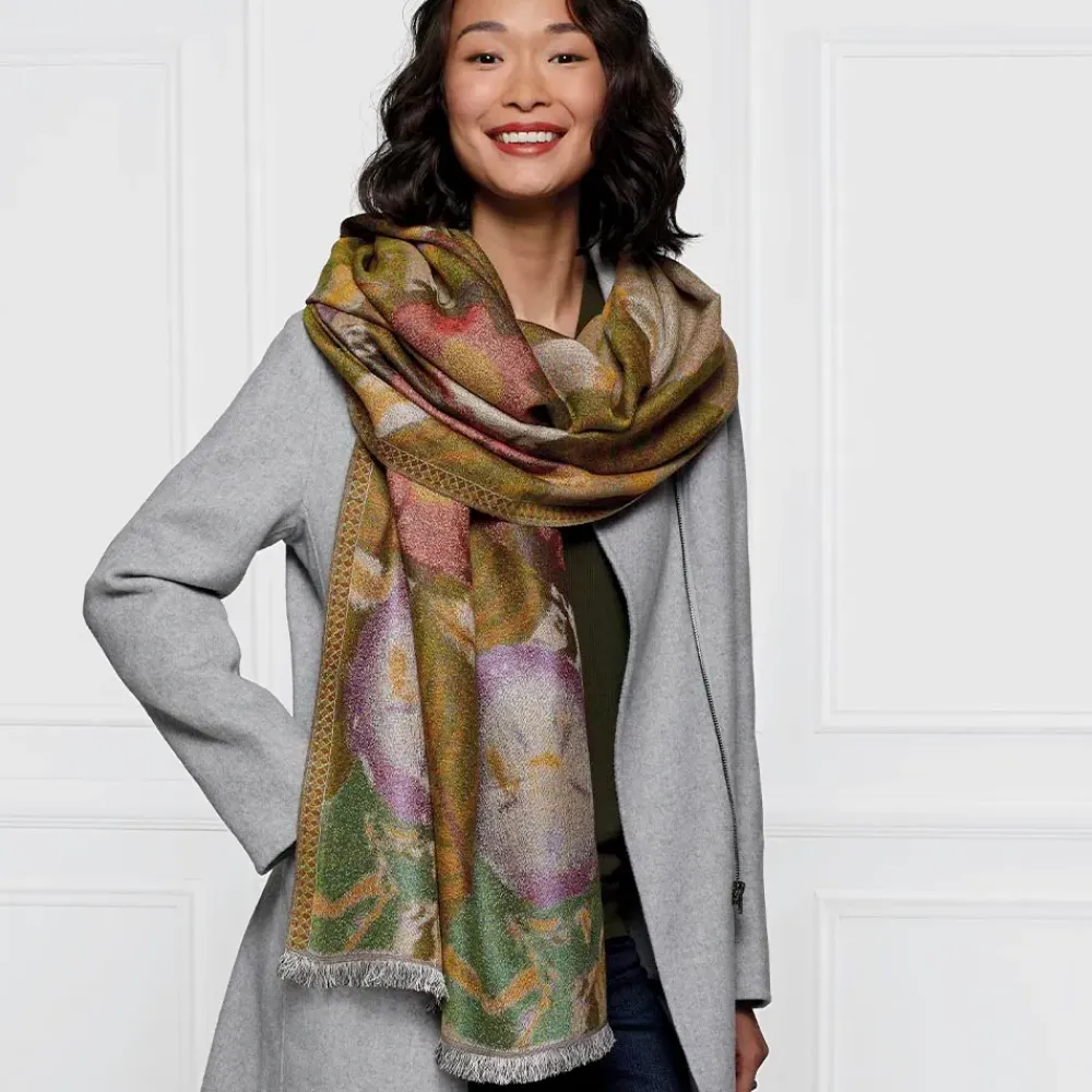 Discount Louis C. Tiffany Morning Glories Wool-Blend Shawl Scarves & Wraps