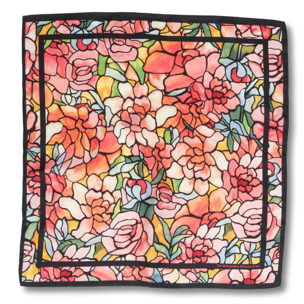 Outlet Louis C. Tiffany Peonies Silk Neckerchief Scarves & Wraps