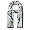 Sale Louis C. Tiffany White Magnolia Oblong Silk Scarf Scarves & Wraps