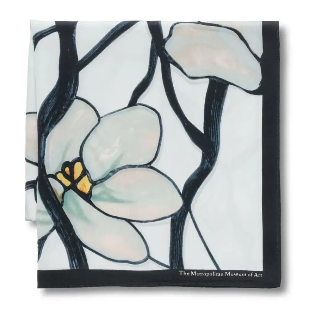 Sale Louis C. Tiffany White Magnolia Oblong Silk Scarf Scarves & Wraps