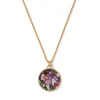 Hot Magnolias And Irises Enamel Pendant Necklace Necklaces