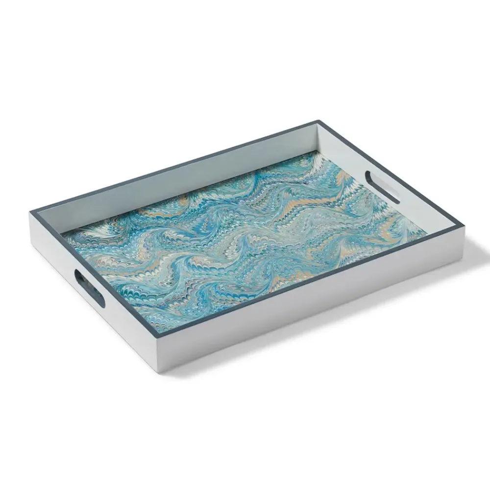 Best Marbled Paper Lacquer Tray Decorative Accents