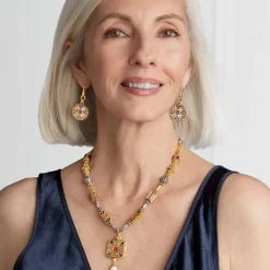 New Medieval Byzantine Statement Necklace And Drop Earrings Set Jewelry Sets