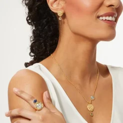 Sale Mediterranean Coin And Stone Ring Rings