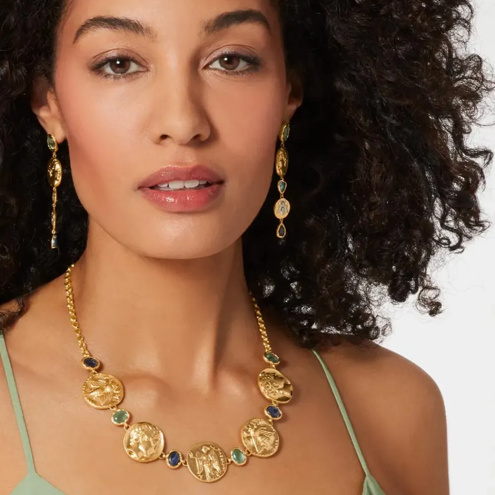 Online Mediterranean Coin Statement Necklace Necklaces