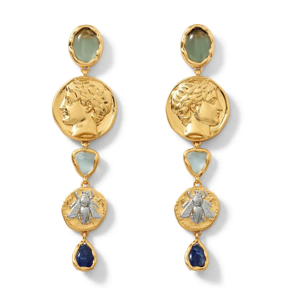 Outlet Mediterranean Coin Statement Earrings Earrings