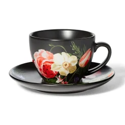 Hot Midnight Garden Teacup And Saucer Tableware