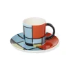 Best Mondrian Composition Espresso Cup And Saucer Tableware