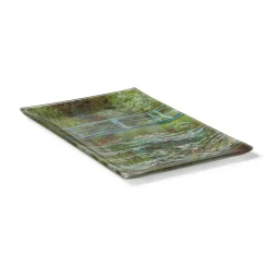 Outlet Monet Bridge And Water Lilies Glass Tray Decorative Accents
