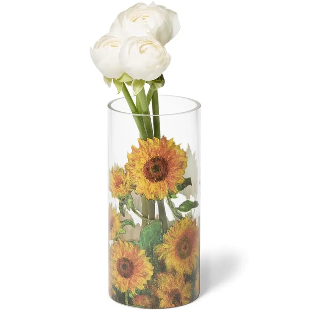 Discount Monet Sunflowers Glass Vase Decorative Accents