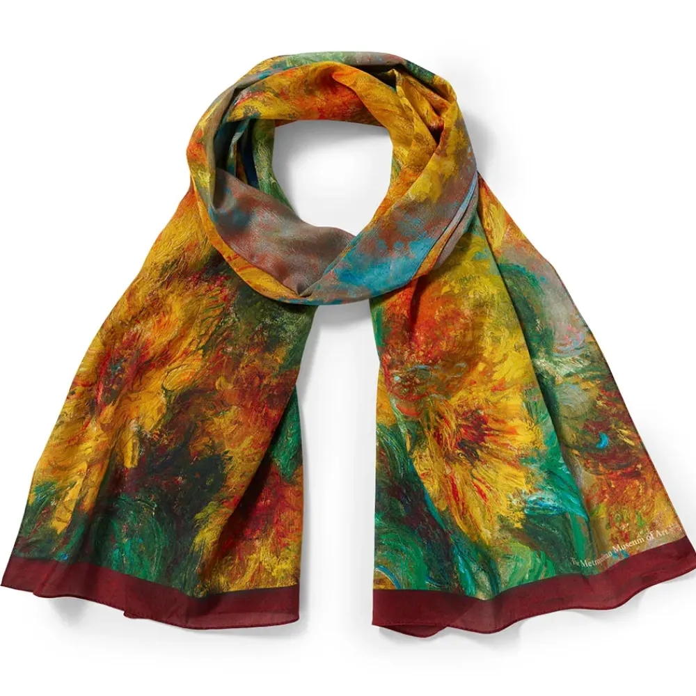 Hot Monet Sunflowers Oblong Silk Scarf Scarves & Wraps