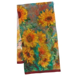 Hot Monet Sunflowers Oblong Silk Scarf Scarves & Wraps