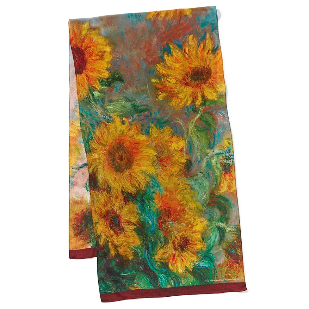 Hot Monet Sunflowers Oblong Silk Scarf Scarves & Wraps