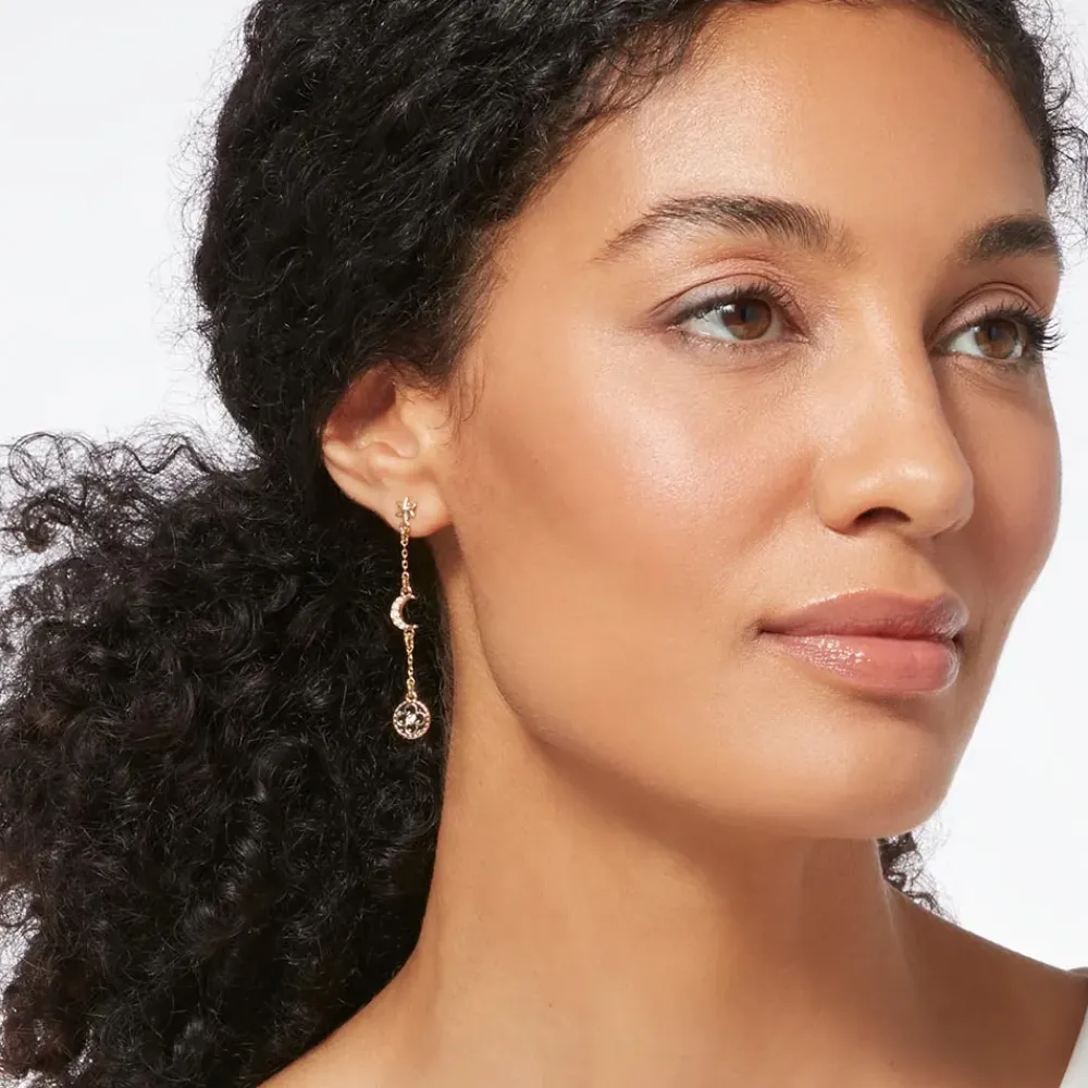 Clearance Moonface And Crescent Drop Earrings Earrings