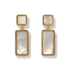 Clearance Mother-Of-Pearl Tile Double-Drop Earrings Earrings