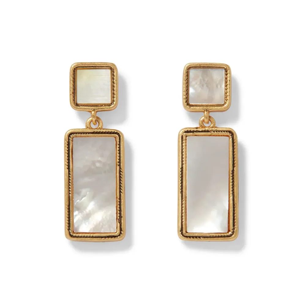 Clearance Mother-Of-Pearl Tile Double-Drop Earrings Earrings
