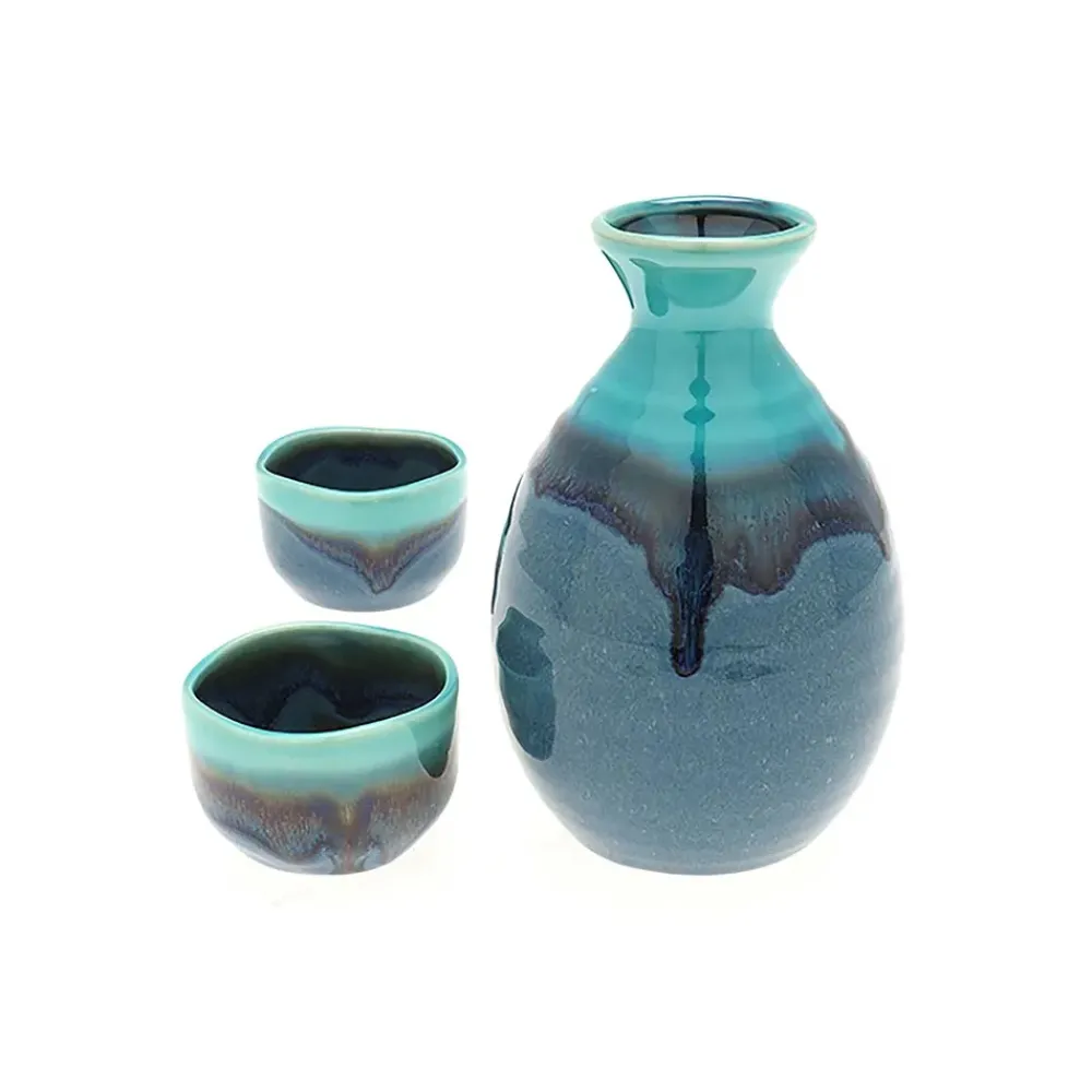 Outlet Ocean Blue Sake Set Tableware