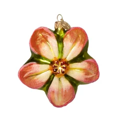 Outlet Orange Poinsettia Glass Ornament Ornaments