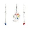 Hot Paintbrush And Palette Drop Earrings Earrings