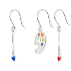 Hot Paintbrush And Palette Drop Earrings Earrings