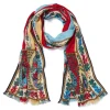 Discount Paisley Border Striped Oblong Wool Scarf Scarves & Wraps