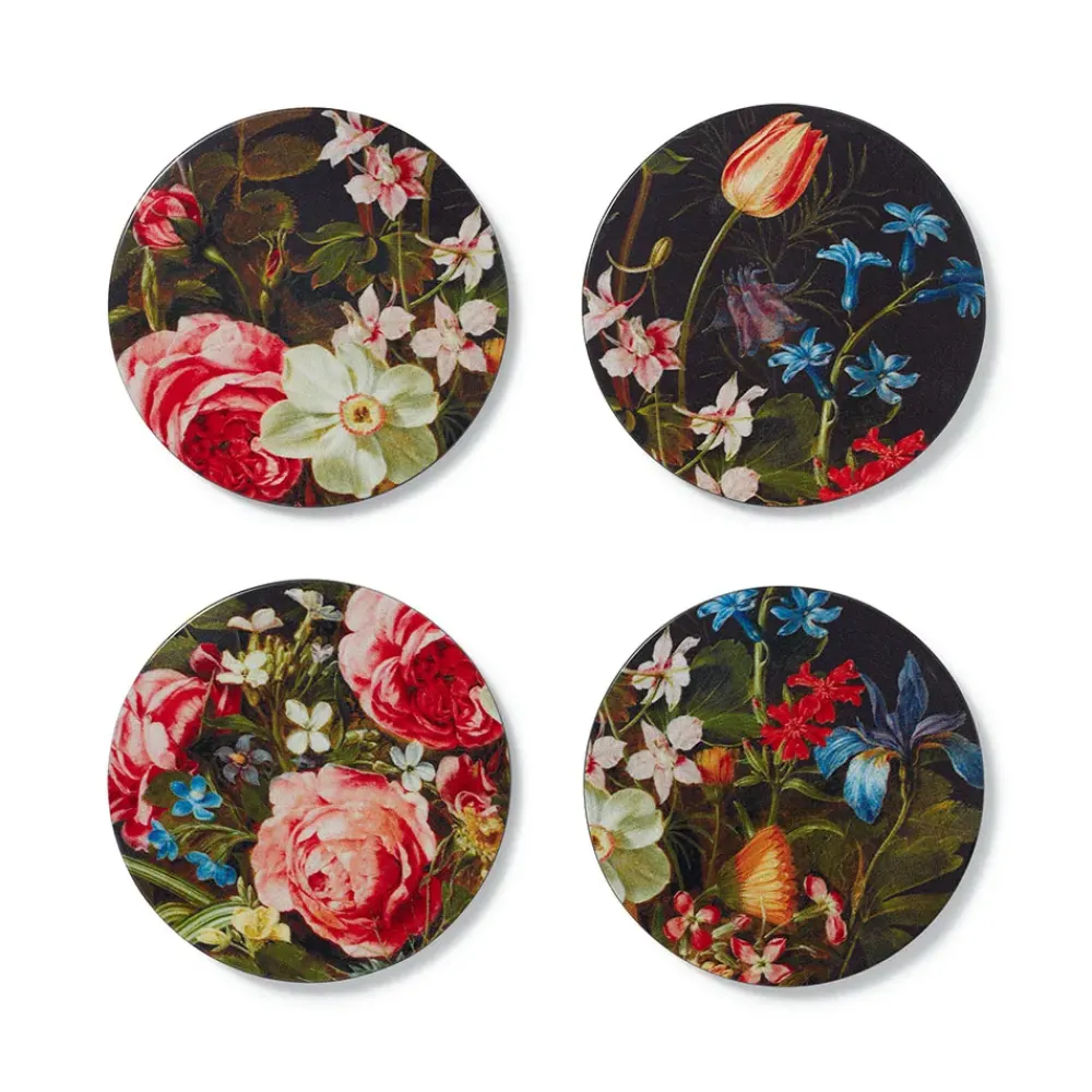 New Peeters Bouquet Of Flowers Lacquer Coasters Tableware