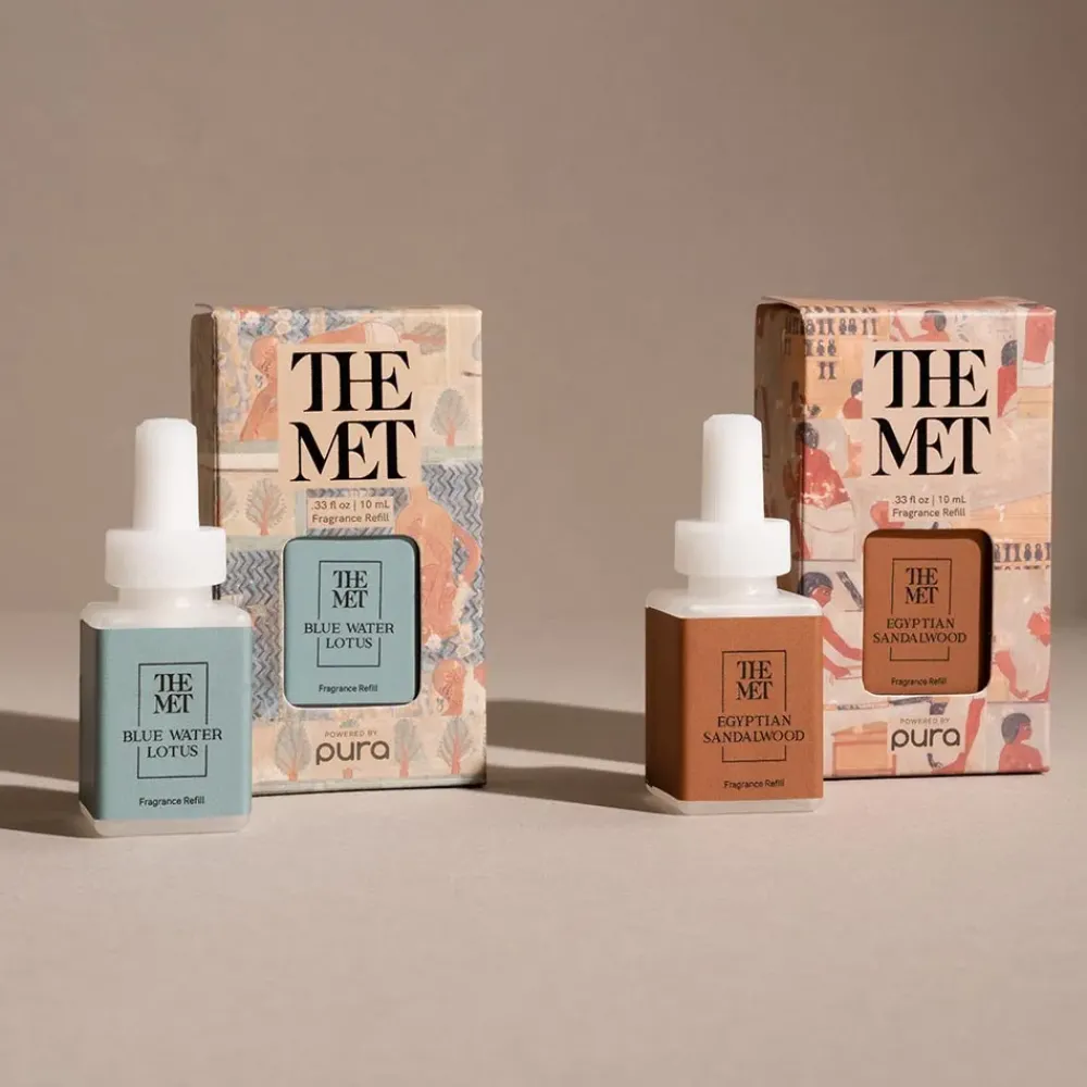 New Pura Blue Water Lotus And Egyptian Sandalwood Fragrance Set With Diffuser Decorative Accents