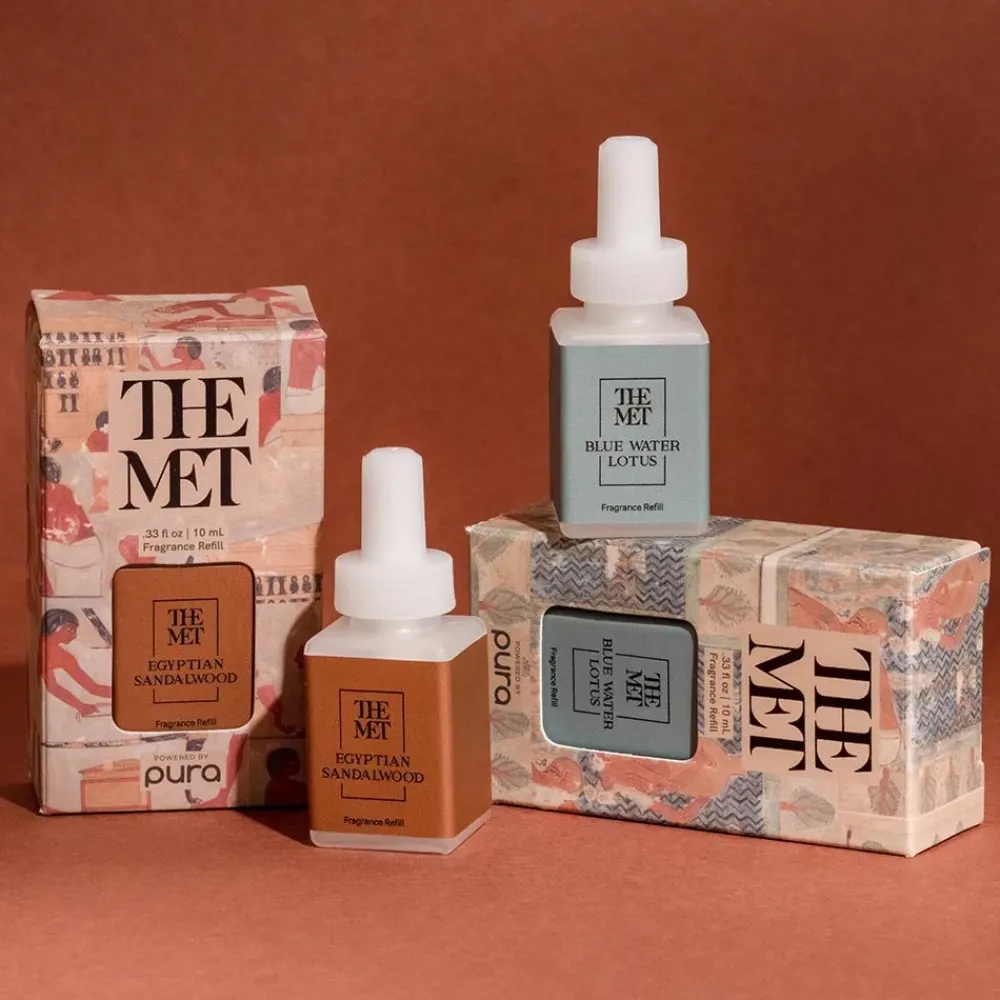 New Pura Blue Water Lotus And Egyptian Sandalwood Fragrance Set With Diffuser Decorative Accents