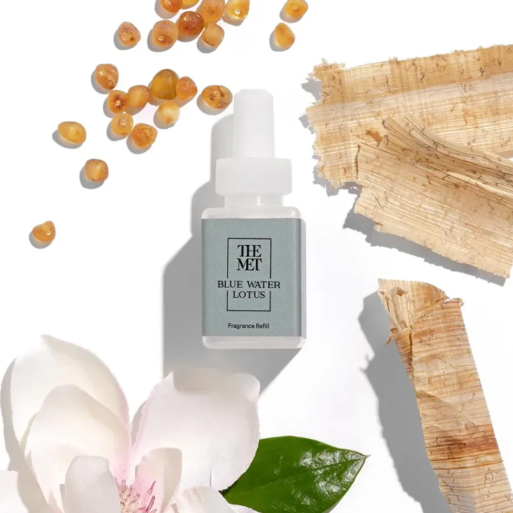 New Pura Blue Water Lotus And Egyptian Sandalwood Fragrance Set With Diffuser Decorative Accents
