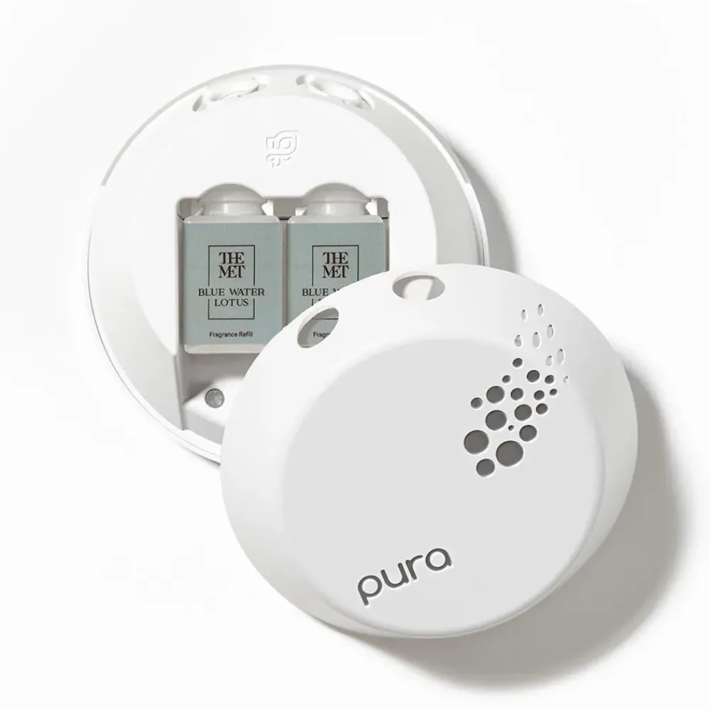 New Pura Blue Water Lotus And Egyptian Sandalwood Fragrance Set With Diffuser Decorative Accents