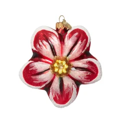 Online Red Poinsettia Glass Ornament Ornaments
