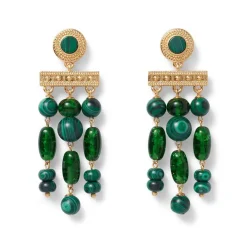 Hot Roman Malachite Chandelier Earrings Earrings