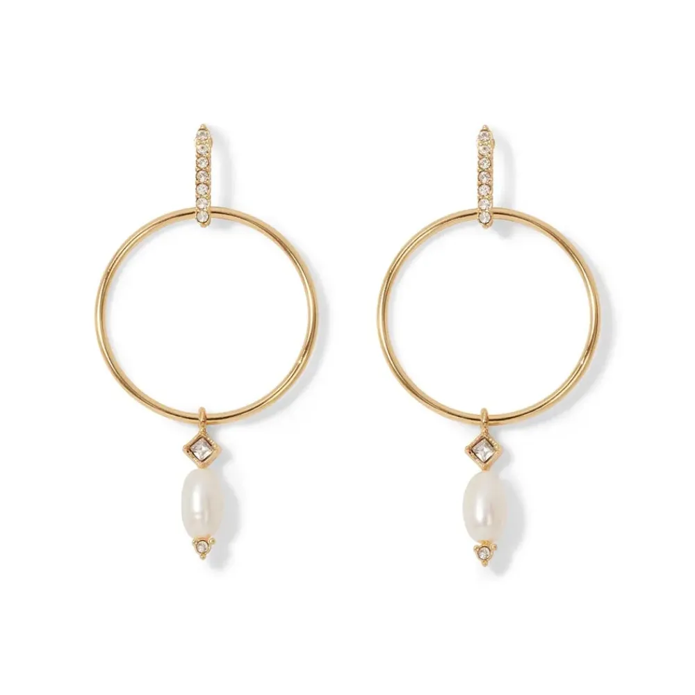 Online Royal Tudor Forward-Facing Hoop Earrings With Pearl Drops Earrings