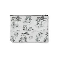 Clearance Sheila Bridges Harlem Toile De Jouy Canvas Zip Pouch Bags